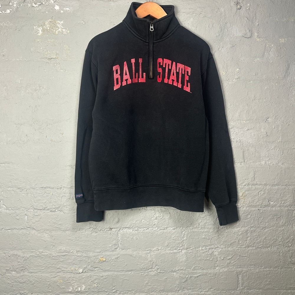 Vintage JanSport Ball State University Quarter Zip Pullover Sweatshirt‎